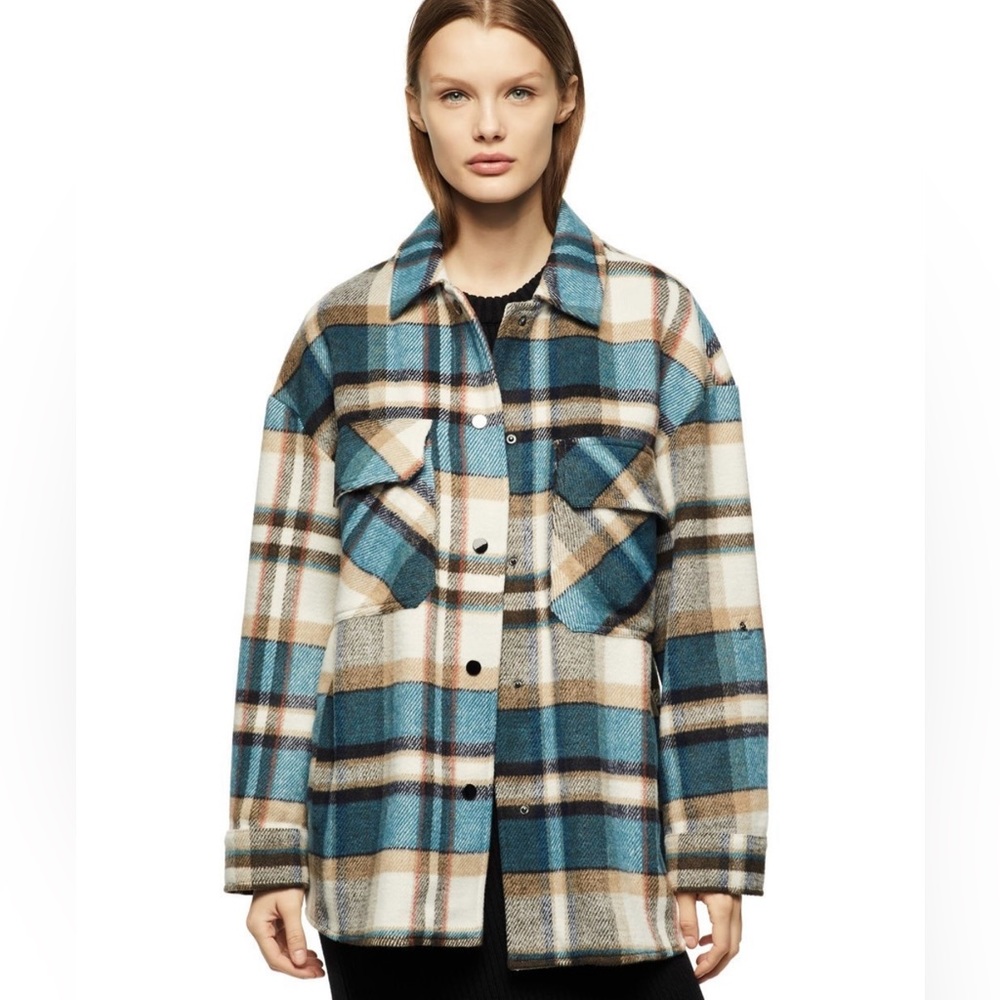 Zara oversized flannel jacket